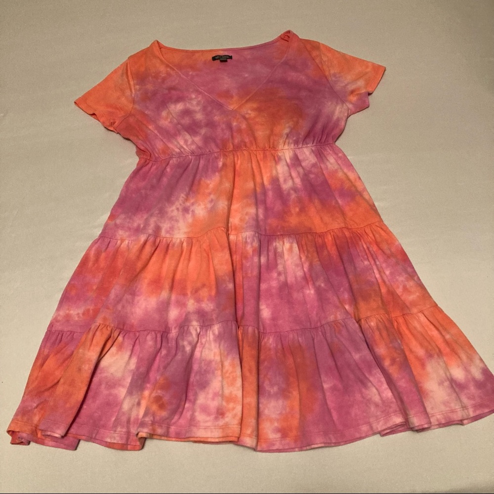 Tie Dye WILD FABLE Ruffle Mini Babydoll Dress